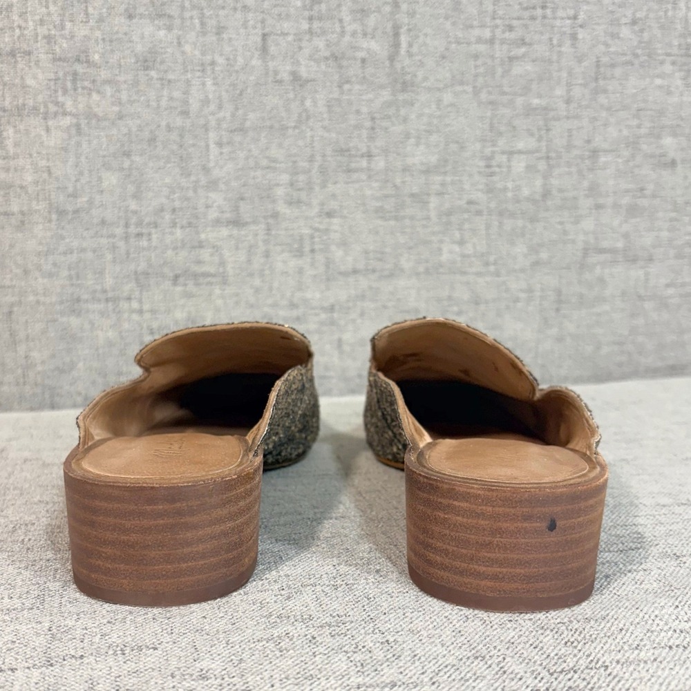 Madewell Gemma Glitter Mule Shoe 8 Gold Heel Slip On Loafers - Picture 5 of 8